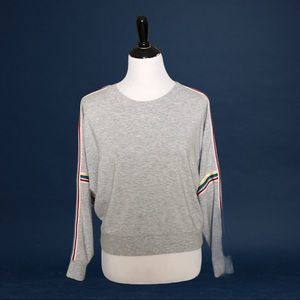 Gap Rainbow Ribbon Crop Gray Sweatshirt Sz Medium